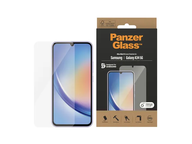 PanzerGlass Screen Protector Samsung Galaxy A34 5G | Ultra-Wide Fit