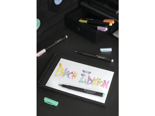 Brushpen Faber-Castell Black edition pastel 6 stuks in karton etui