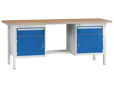 Werkbank 840x2000x700mm 2laden 150mm 2 Kastvakken 350mm