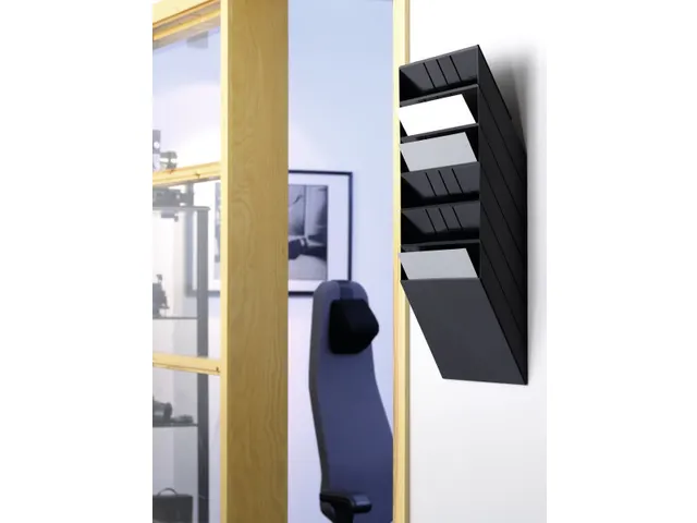Muurfolderhouder Flexiboxx 6 A4 Landscape Zwart