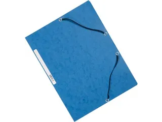 Elastomap A4 Met 3 Kleppen Karton Blauw Voor 200 Vel Pak 10 Stuks - 4