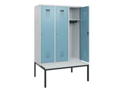 locker met bank,HxBxD 1950x1200x815mm,3vak,vak B 400mm,cilinderslot