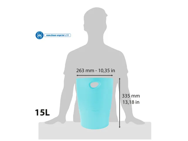 ECOBIN Papiermand A quarel pastelgroen