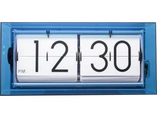Tafel/wandklok NeXtime Big Flip 36x17x8.5cm acryl blauw - 1