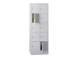 lockerkast,HxBxD 1850x600x500mm,2x5vakken,RAL7035,front RAL7035 - 2