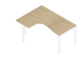 In hoogte verstelbaar hoekbureau,HxBxD 680-760x1600x1200mm,blad eiken - 1