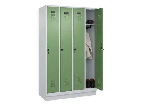 locker,HxBxD 1950x1200x500mm,4vak,vak B 300mm,draaigrendel,sokkel
