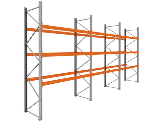 palletstelling,basis+2xaanbouw,HxBxD 3990x8500x1100mm,vakl. 3000kg