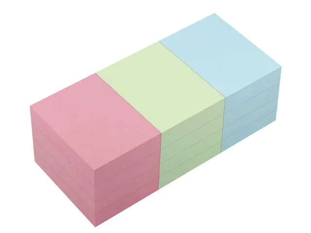 Notitieblok 50X40Mm Assorti Pastel Pak A 12 Blok