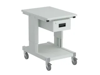 bijzettafel,HxBxD 650-900x500x700mm,blad grijs,RAL7035,2legborden - 4