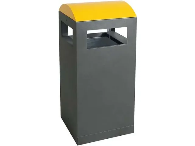 afvalbak,v. buiten,40l,HxBxD 815x350x350mm,legbord,romp staal RAL7016