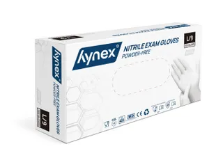 Handschoen Hynex nitril maat L wit poedervrij 100 stuks - 1