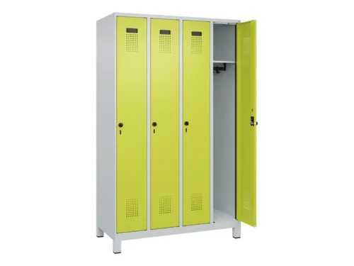 locker,HxBxD 1950x1200x500mm,4vak,vak B 300mm,draaigrendel,voeten