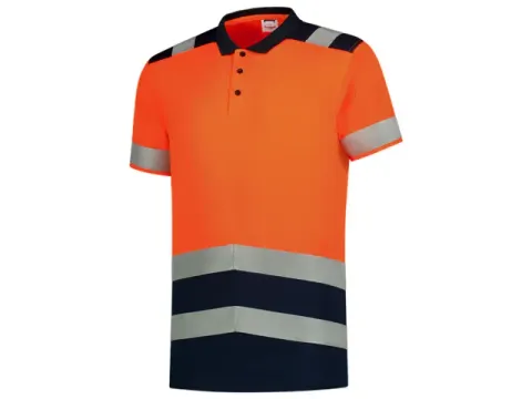 Tricorp 203007 polo, fluo oranje/inktblauw, maat 7XL, per stuk