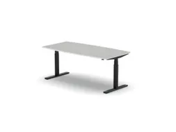 Elektrisch ihv Vergadertafel Vatvorm 1800x800mm Zwart+ Lichtgrijs Blad