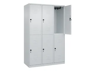 dubbeldekse locker,HxBxD 1850x1200x500mm,3x2vak.,vak B 400mm - 2