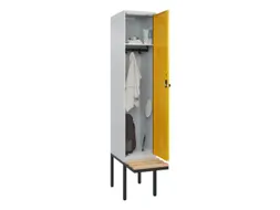 locker met bank,HxBxD 2120x400x815mm,1vak,vak B 400mm,draaigrendel