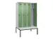 locker met bank,voor scheiding van kleding,HxBxD 2120x1200x815mm,4vak