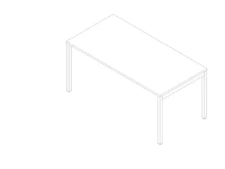 bureau HxBxD 730x1600x800mm blad wit 4-voeten wit - 1