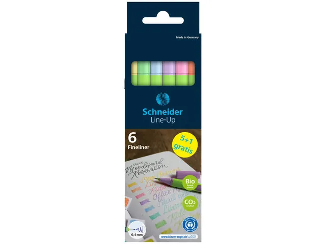 Fineliner Schneider Line-Up Pastel 0,4mm 5+1 gratis assorti