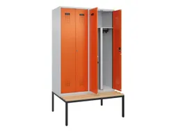PBM-locker met bank,HxBxD 2120x1200x815mm,4vak,vak B 300mm