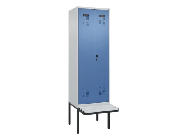 locker met bank,voor scheiding van kleding,HxBxD 2120x600x815mm,2vak