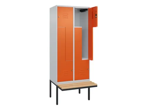 Z-garderobekast,HxBxD 2120x800x815mm,4vak,vak B 400mm,cil.-slot