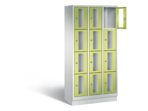 Lockerkast 1800x900x500mm 3x4 vakken Cilinderslot, Sokkel, RDS1108060
