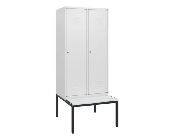 locker met bank,HxBxD 1950x800x815mm,2vak,vak B 400mm,cil.-slot