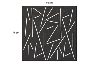 Akoestisch wandpaneel vierkant met patroon uitsnede 100x100cm Zwart - 2