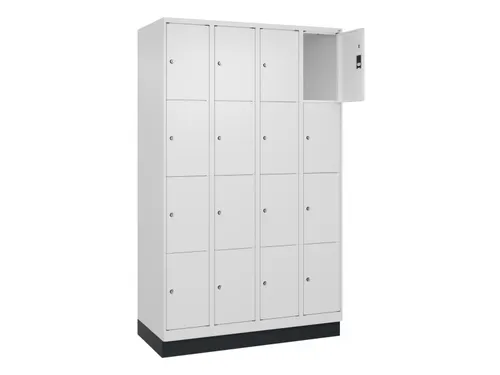 lockerkast,HxBxD 1950x1200x500mm,4x4vakken,vak B 300mm,cil.-slot