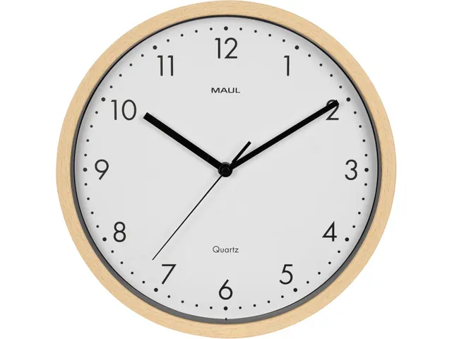 wandklok Grain quartz 31 cm kunststof licht hout