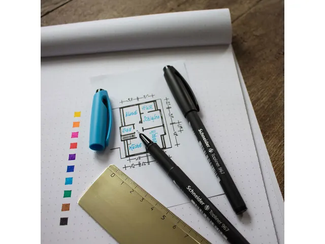 fineliner Schneider Topliner 967 0.4mm etui a 10 stuks assorti
