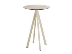 statafel,HxØ 1090x700mm,rond,4voeten zandkleuren,blad HPL Moonstone