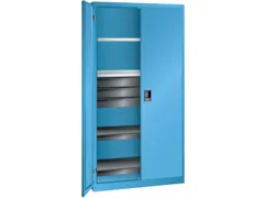 universele kast,HxBxD 1950x1000x580mm,4xStalen bodem,3lade(n),key lock