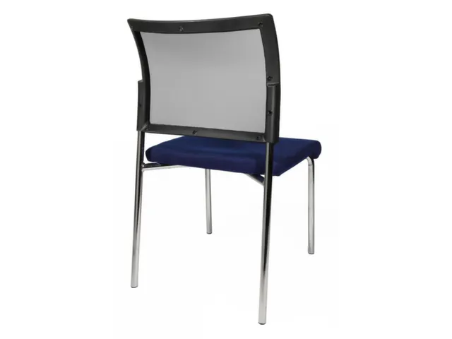 Siège visiteur Assise tissu bleu Dos maille noir