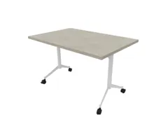 klaptafel,HxBxD 750x1200x700mm,hoekig,T-voet wit,ovale buis,blad beton