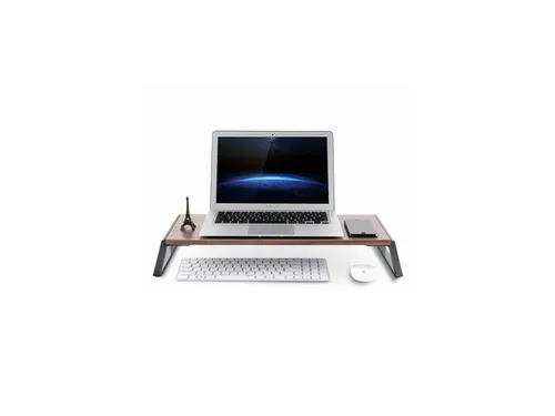 MHSTANDUPW C Monitorstandaard hout met 4 USB-A aansluitingen