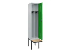 locker met bank,voor scheiding van kleding,HxBxD 2120x400x815mm,1vak