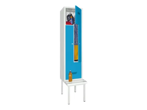Z-garderobekast,HxBxD 2100x400x800mm,vak B 400mm,RAL7035,front RAL5012