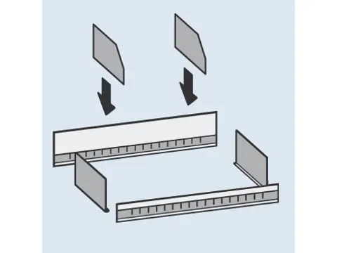 verdeelschot,v. inhaakstelling,BxD 1000x500mm,staal verzinkt