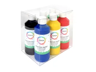 Plakkaatverf Qrea set à 6 standaard kleuren 250ml - 4