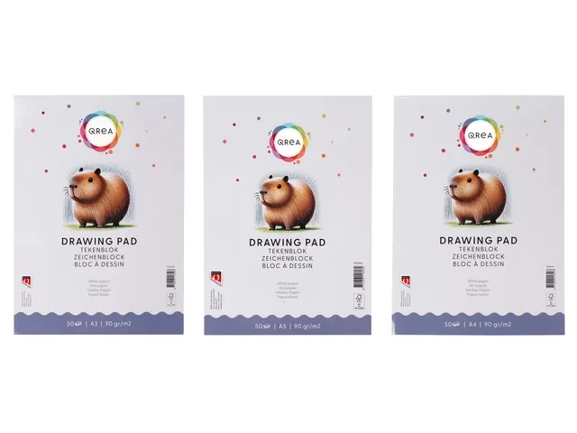 Tekenblok Qrea A5 50 vel 90gr gelijmd