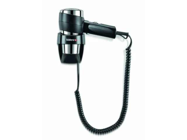 Wandhaardroger Zwart/chroom Met Spiraalsnoer