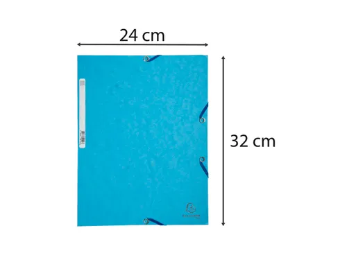 Elastomap 3 kleppen glanskarton 400g/m2 - A4-Turkoois