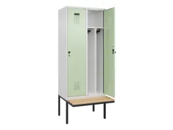 locker met bank,voor scheiding van kleding,HxBxD 2120x800x815mm,2vak
