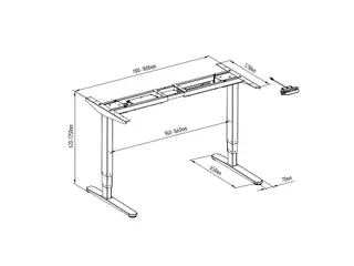 Elektrisch Verstelbaar Zit-Sta Bureau Frame Grijs 180Cm - 2