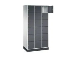 lockerkast,RAL 7035/RAL 7021,HxBxD 1950x920x500mm,3x6vakken,cil.-slot