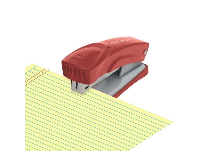 Q-connect Nietmachine Metaal Half Strip 25vel Rood