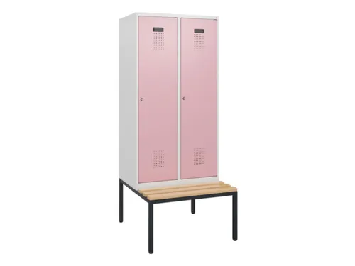 locker met bank,HxBxD 1950x800x815mm,2vak,vak B 400mm,cilinderslot